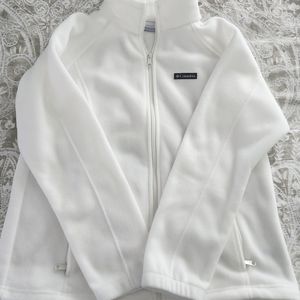 Women's Plus 1x Columbia White fleece jacket